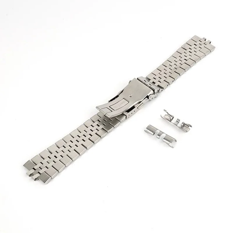 22mm Brush Polished Solid Jubilee Curved End Bracelet 316L Stainless Steel Strap Fits Seiko 007 SKX009 7002 Watch
