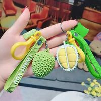 durian key chain pendant female korean silicone buckle lovely bag pendant creative simulation fruit key chain jewelry keychain