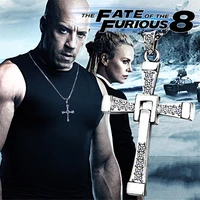 fast and furious movies cross necklace mens chain dominic toretto stainless steel jewelry rhinestones gold necklace accesories