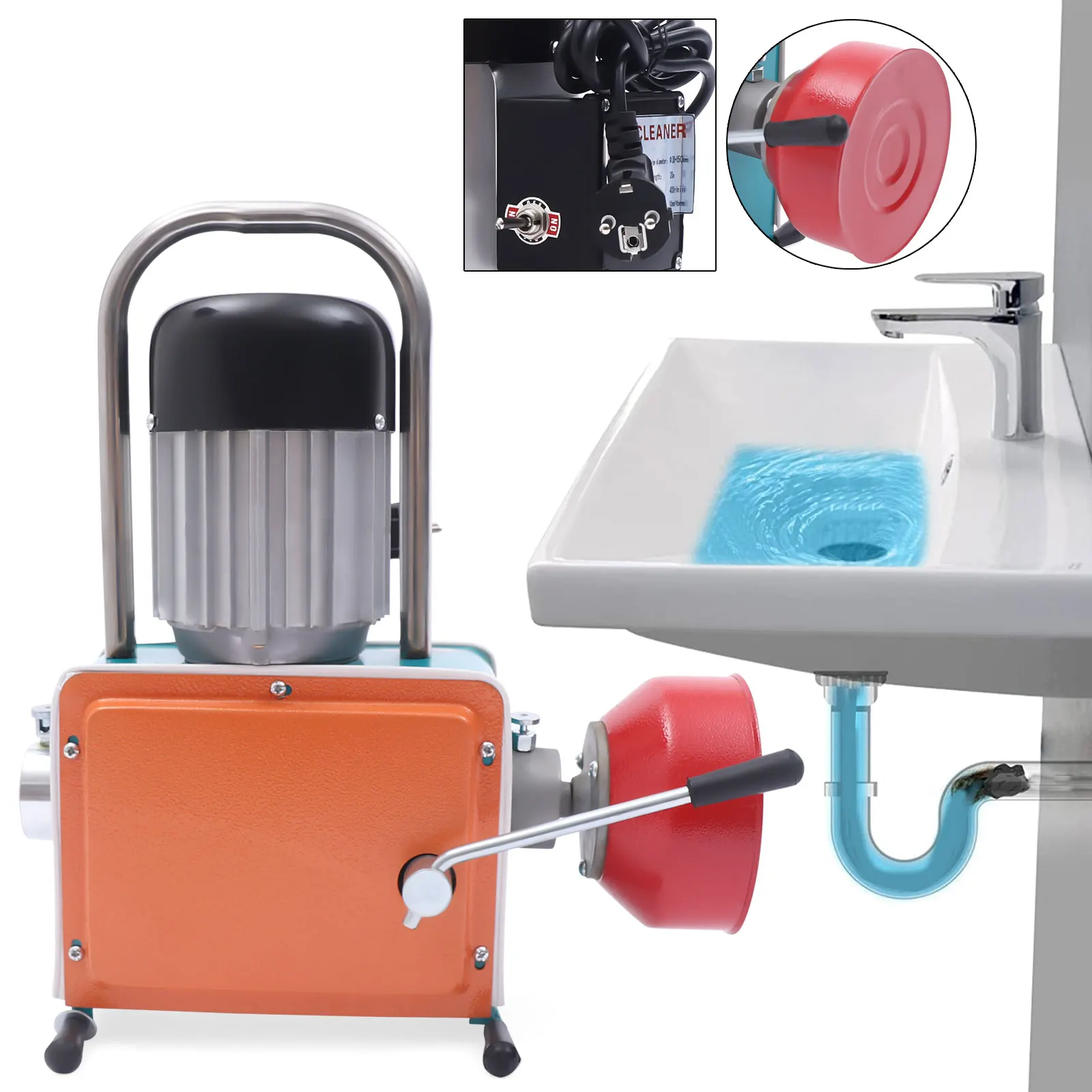 

1000W Electric Pipe Cleaning Machine Pipe Clean Tools Spiral Drain Cleaner
