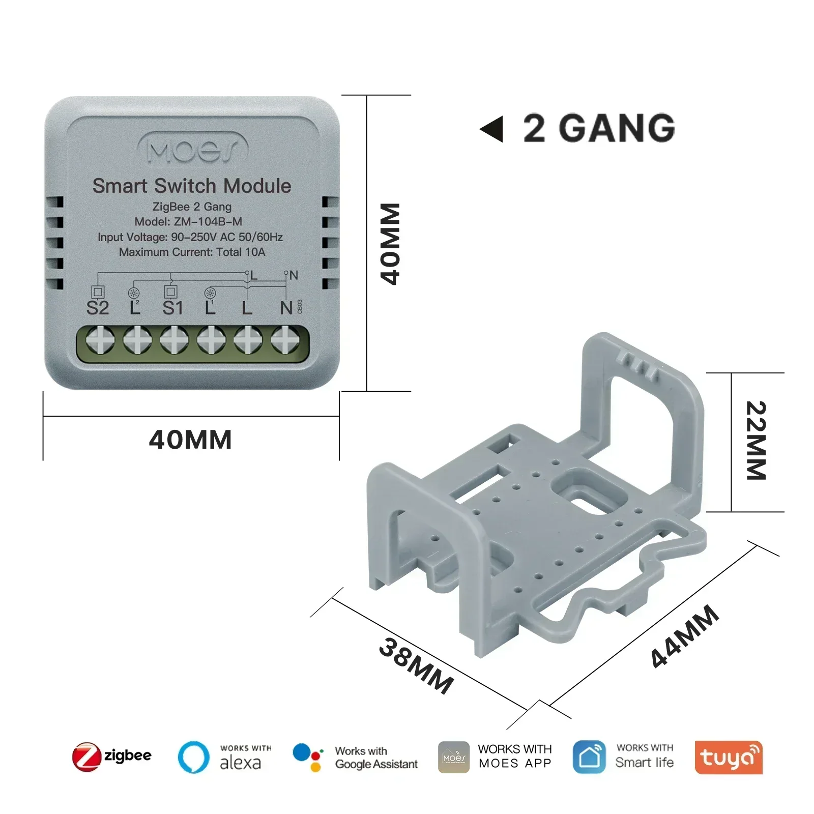 

MOES Star Ring Series Мини умный выключатель 1/2 Gang