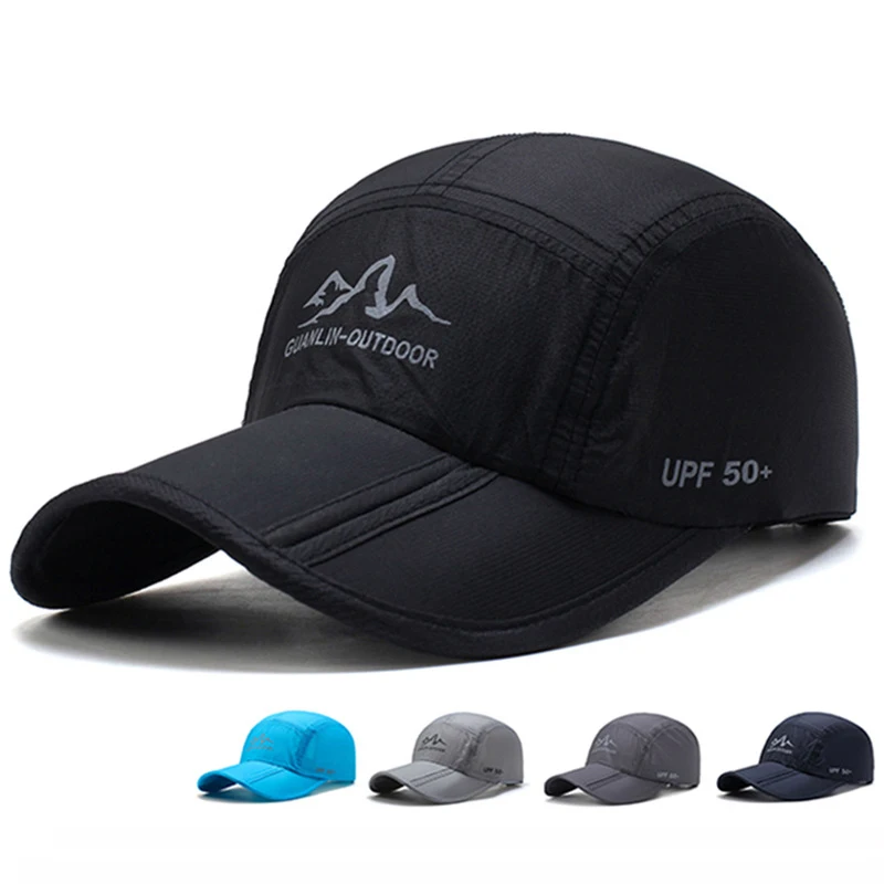 Quick Dry Golf Baseball Cap Men Spring Summer Breathable Visor Sun Hats Outdoor Sports Fishing Hiking Foldable Snapback Caps