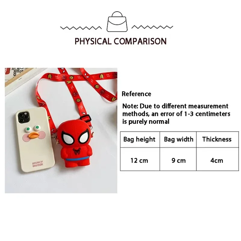 Кошелек для монет Marvel Spiderman, кошелек с изображением Железного человека и Капитана Америки, детская силиконовая сумка, сумка через плечо с регулируемым ремешком (art.: 3920d910f7ca8) - 3920d910f7ca8