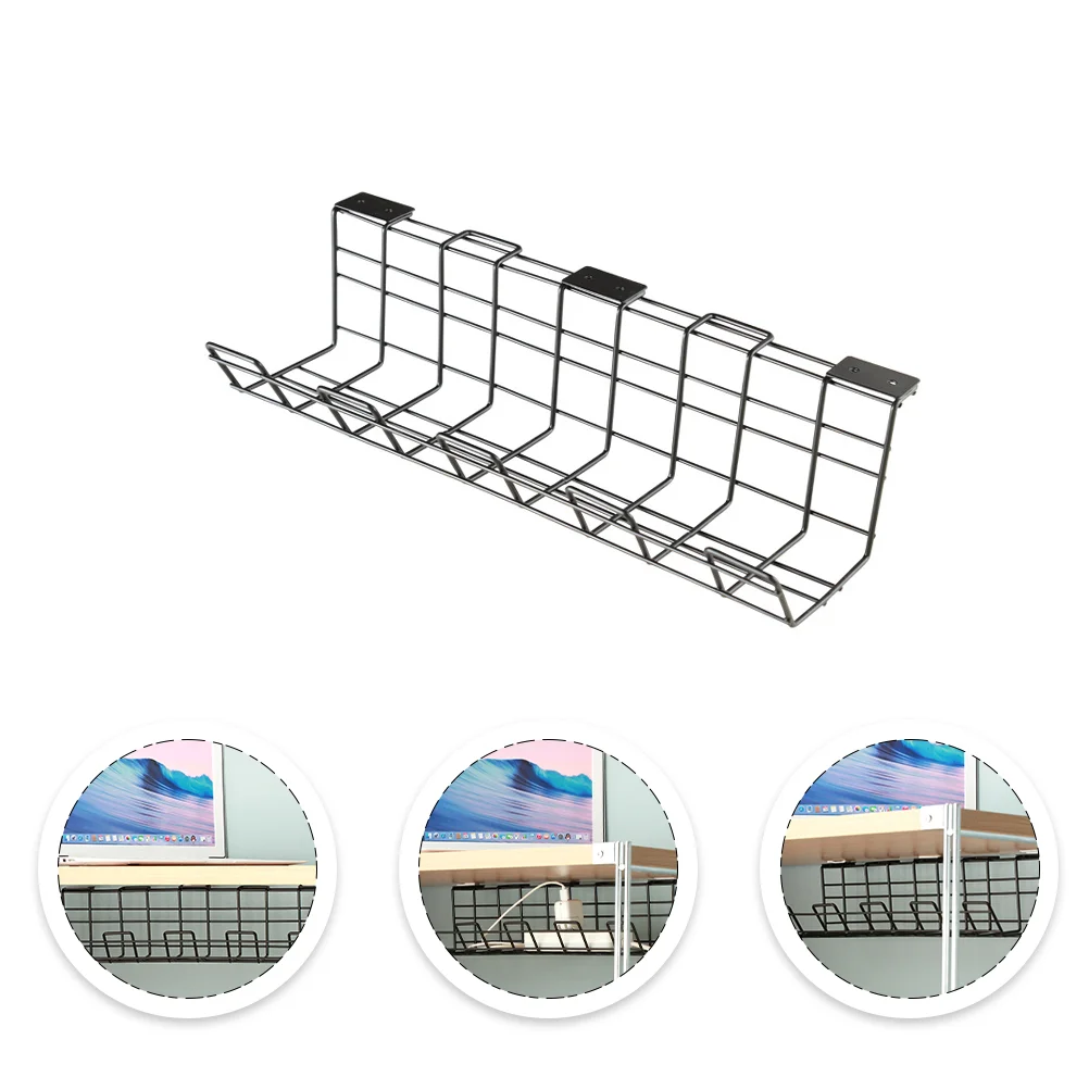 

1Pc Sturdy Under Desk Storage Rack Cable Management Shelf Under Desk Cable Organizer Wire Storage Rack