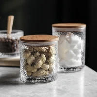 transparent glass storage jar with lid candy nuts coffee beans sealed jar three dimensional glass storage bottle food container
