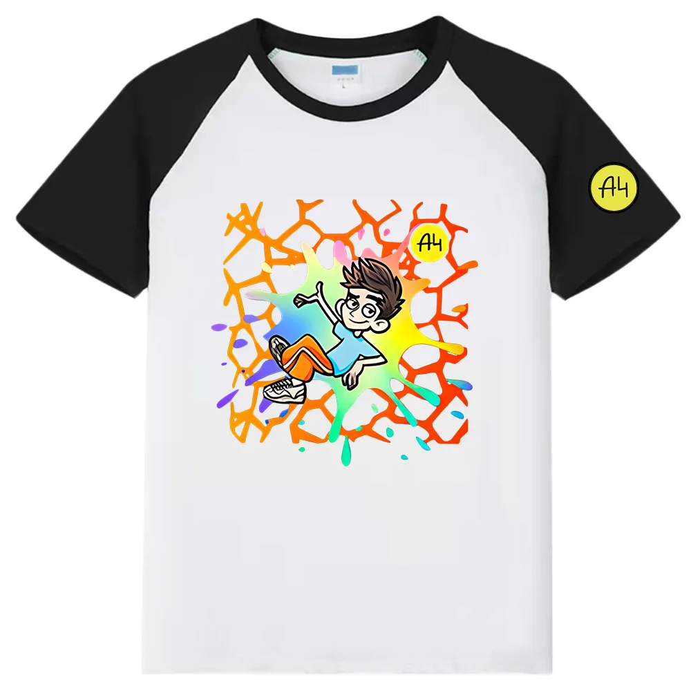 

Футболка Merch A4, футболки для мальчиков, мультяшная Ламба Влад, футболки, 100% хлопок, детские топы, летняя детская одежда с коротким рукавом для...