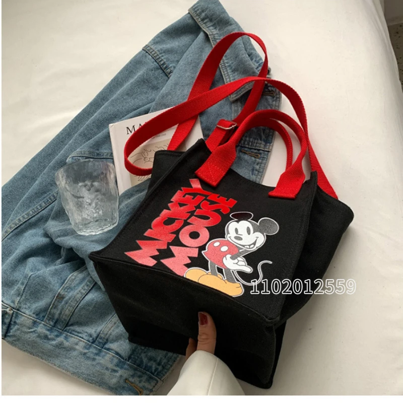 Disney 2022 New Women's Bag Luxury Brand Women's Handbag Mickey Cartoon Cute Large Capacity Fashion Casual Canvas Bag