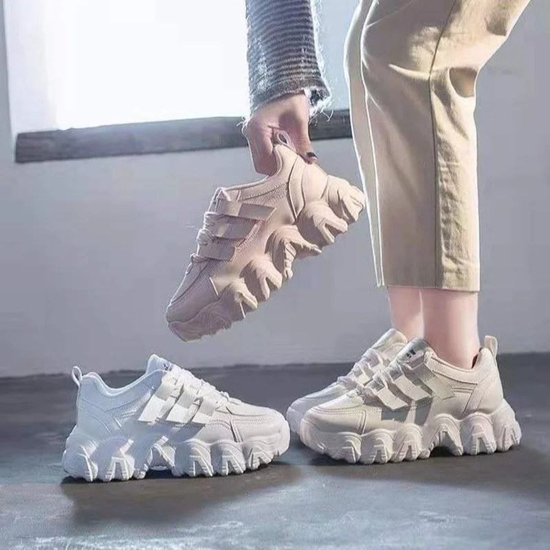 

Women's 2021 thick-soled sneakers running shoes fashion new women's white non-slip breathable casual women's vulcanized shoes