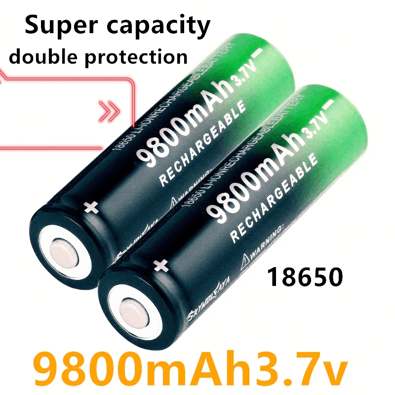 

100% Original 18650 3.7V9800mAh Li-ion Rechargeable Battery for LED Flashlight Toys Mobile Power Supply for Electronic Equipment