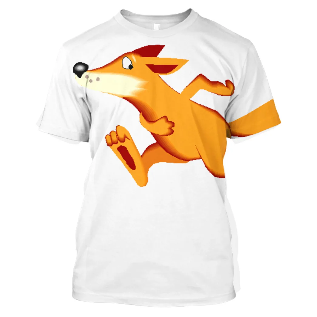 

Jumeast Running 3D Graphic T Shirts Oversized Printed Short Sleeve Anime Joggers Men T Shirt Funny Cartoon Quackity Fox Lost Fat