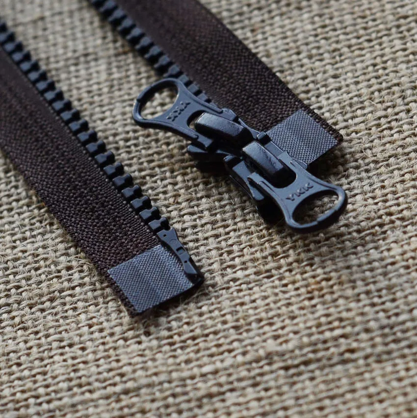 

YKK Clothing Zipper Size 5 Resin Double Open Coffee Zipper 95cm 120cm