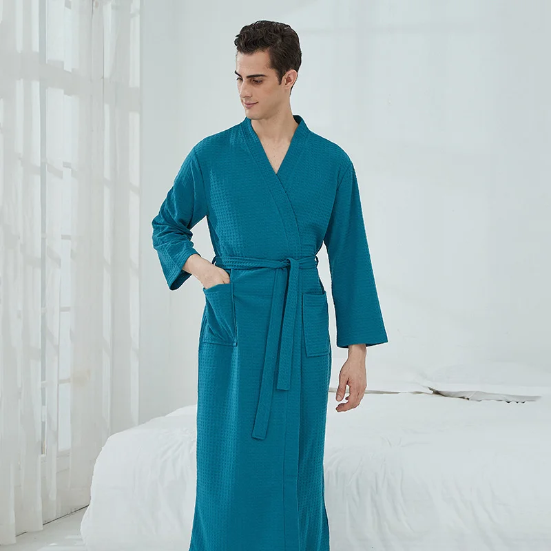 Casual Matching Couples Nightgown For Women/Man White Elastic Nightdress Women's Modal V-Neck Full Sleeve Belt Nightwear Fashion