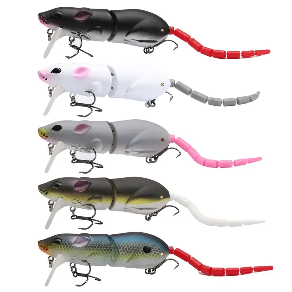 

5PCS 15.5g/15.5cm Mouse Fishing Lures Plastic Wobbling Rat Artificial Minnow Bait for Pike Bass Crankbait Fishing Tackle