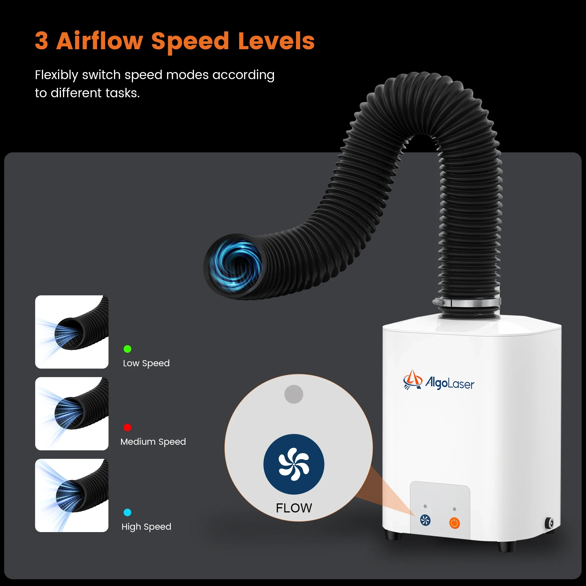 

AlgoLaser Laser PIXI Настольный очиститель дыма Очиститель дыма HEPA-фильтр Эффективное очищение воздуха Совместимость с лазером PIXI