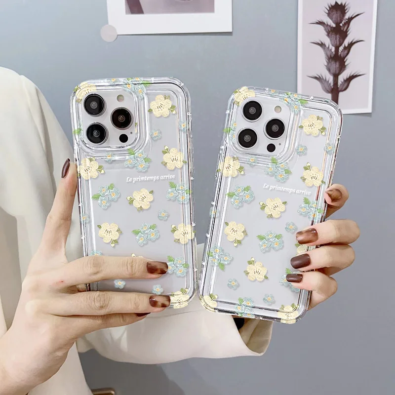 Роскошный чехол для телефона с цветами iPhone 11 13 14 15 12 Pro Max XR X XS 6 7 8 Plus SE 15pro 13pro