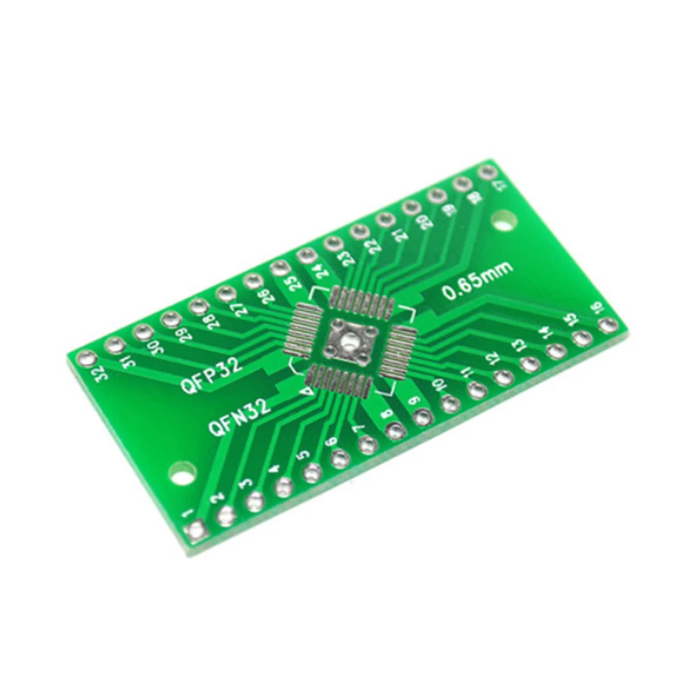

20 шт. QFN32 QFP32 к DIP DIP32 переходник разъем PCB SMD 0,8 мм 0,65 мм контактный шаг универсальная плата пластина IC Pinboard FR4