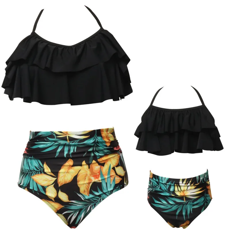 

2022 Семейные парные купальники, бикини для матерей и девочек, купальники для женщин, детей, малышей, детей, Пляжная Женская одежда для плавани...