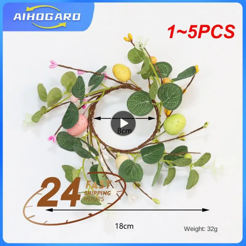 

1~5PCS Bunny Easter Egg Eucalyptus Garland Simulation Spring Plant Wreath Kids Favors Happy Easter Day Party Gift Home