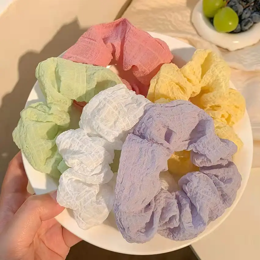 

7 PCS Solid Color Scrunchy Ponytail Holder Elastic Hair Scrunchies