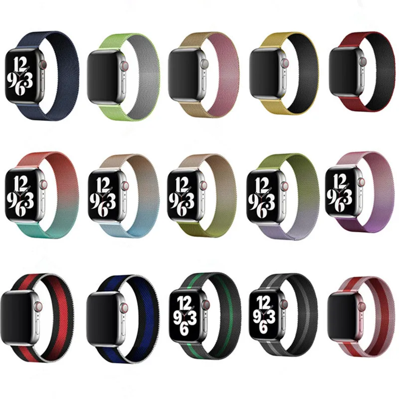 Ремешок для браслета Apple Watch 45 мм 41 мм 44 мм 40 мм 42 мм 38 мм из нержавеющей стали для часов iWatch Series 7 3 4 5 6 SE