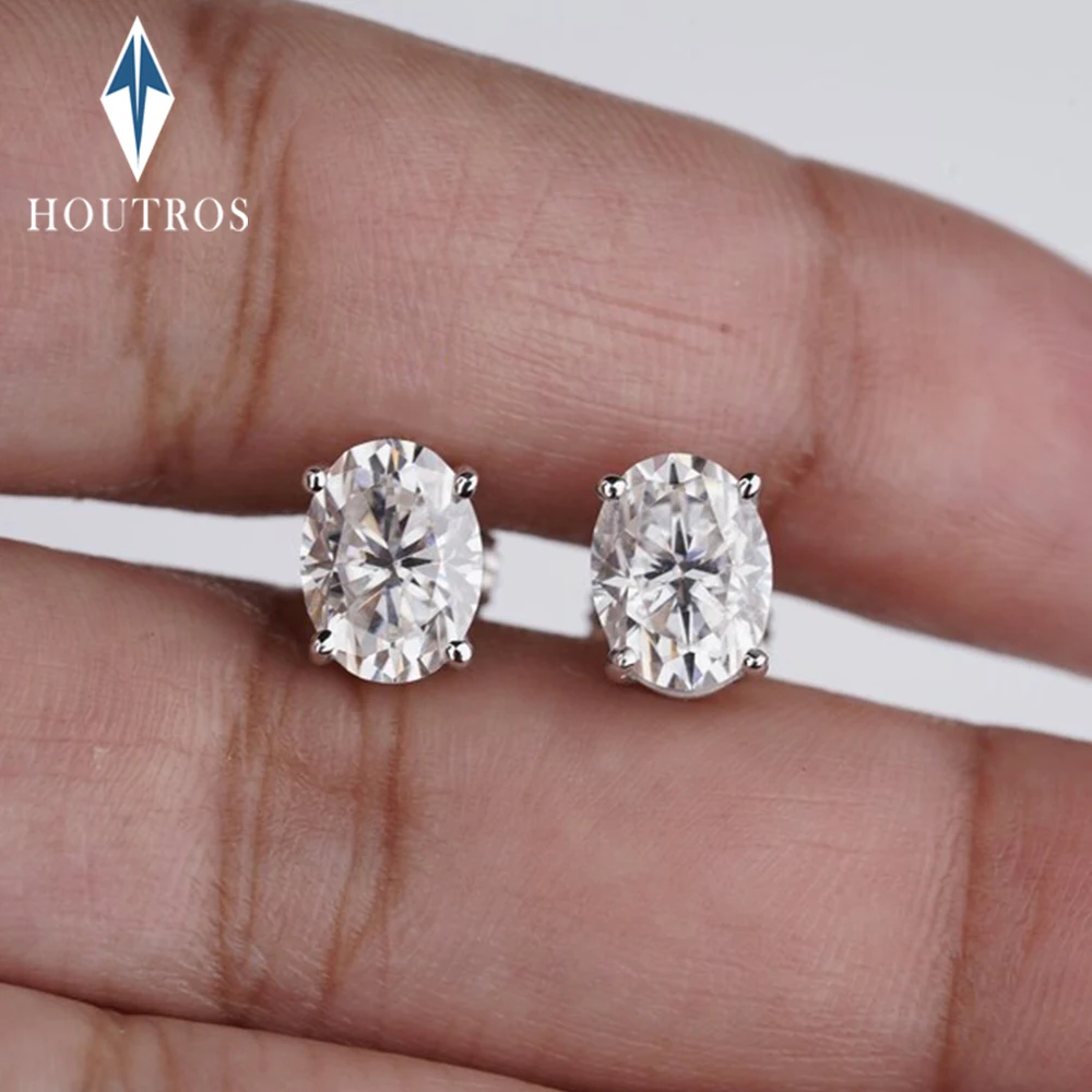 Женские серьги-гвоздики с овальной огранкой 0 5-2 карата сертификатами GRA