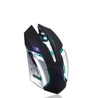 rechargeable wireless gaming mouse t1 wireless mouse colorful lights and 4 gears 2400 dpi 400mah lithium battery for pc