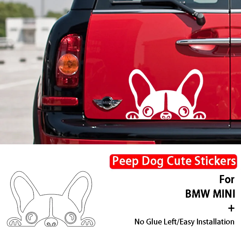 

Peeping Dog Car Sticker Cute Funny Cover Scratch Car Stickers For MINI Cooper F54 F60 F57 F58 R56 R55 R58 R59 R52 R53Car Styling