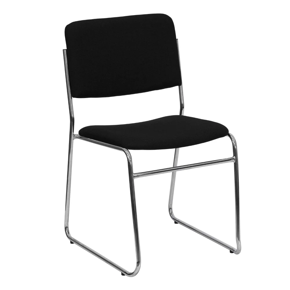 

Series 500 lb. Capacity Black Fabric High Density Stacking Chair with Sled Base