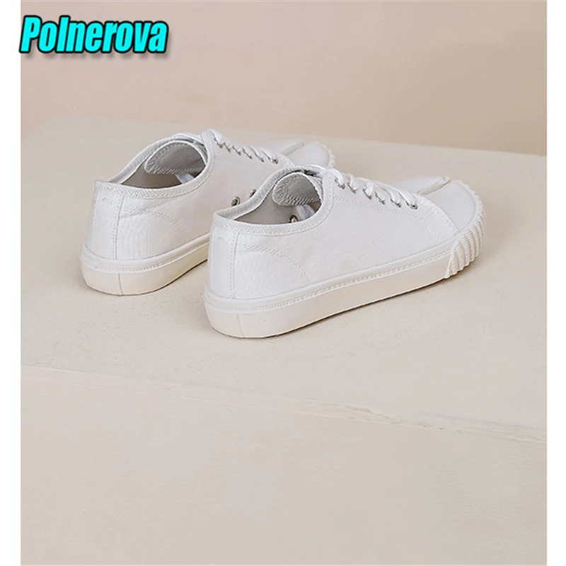 Женская парусиновая обувь таби повседневная на плоской подошве со шнуровкой и