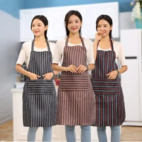 korean fashion minimalist waterproof kitchen restaurant coffee shop home apron vertical stripes