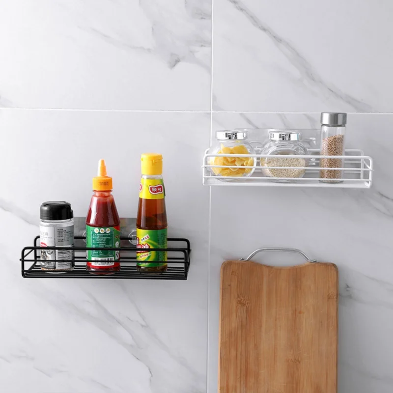 

Wall-mounted Kitchen Organizer Rack Wall Corner Spices Jars Bottles Shelf Kitchen Accessories Supplies Bathroom Bracket Stand
