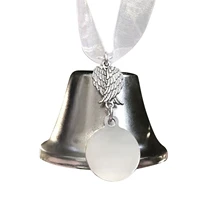 angel wings bell memorial gift double angel wings bell ornament classic christmas link silver bell pendant durable exquisite