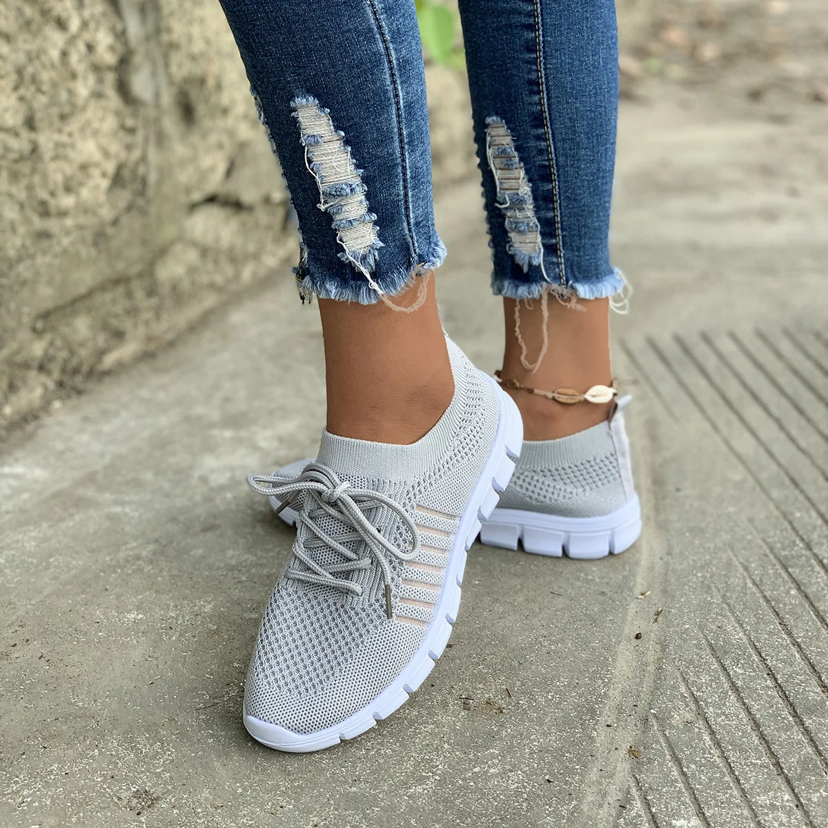 Women Flat Slip on White Shoes Woman Lightweight White Sneakers Summer Autumn Casual Chaussures Femme Basket Flats Shoes