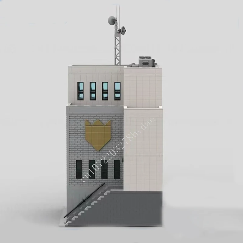 Полицейский участок офисное здание рокмодульный MOC креативная модель с видом на