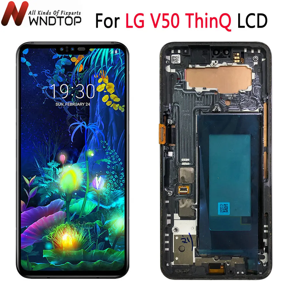 Tested For LG V50 ThinQ LCD Display Touch Screen Digitizer Assembly With Frame Replacement 6.5