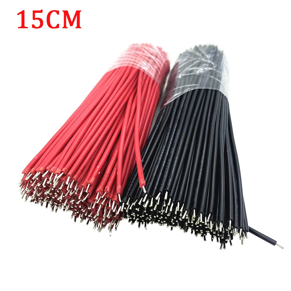 100 шт. двусторонний луженый макетный кабель для печатной платы, оловянный проводник 1007 26/24/22/20/18AWG, перемычка, провод 10/15/20 см