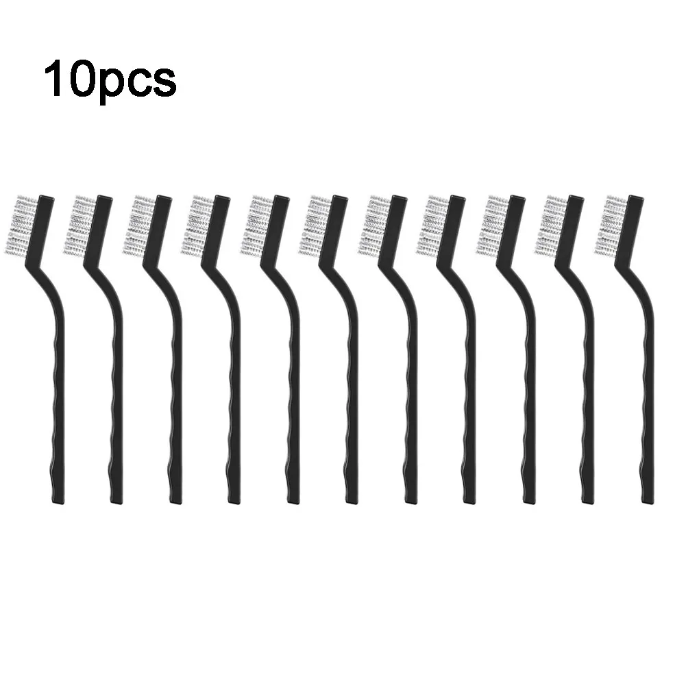

10 Pieces Steel Wire Brushes 7inch Stainless Steel Copper Nylon Wire Brush Rust Scrub Remover Rust Cleaning Toothbrushes