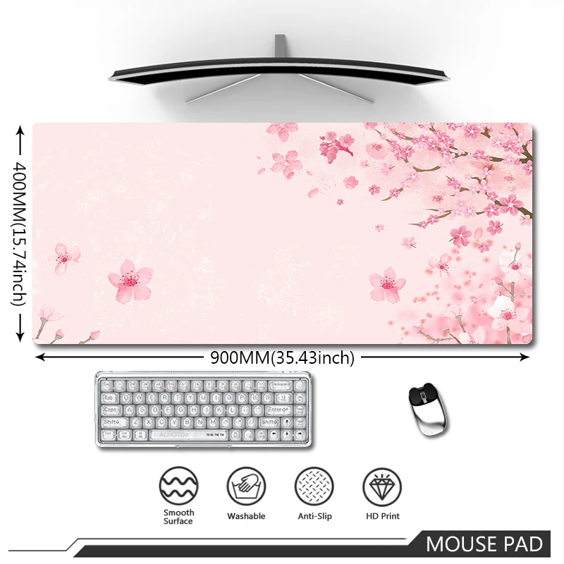 

Original Art Mouse Pad Large Cherry Blossoms Mousepad Natural Rubber Mousepads Desktops For Computer Mousemat Notebook Deskmat