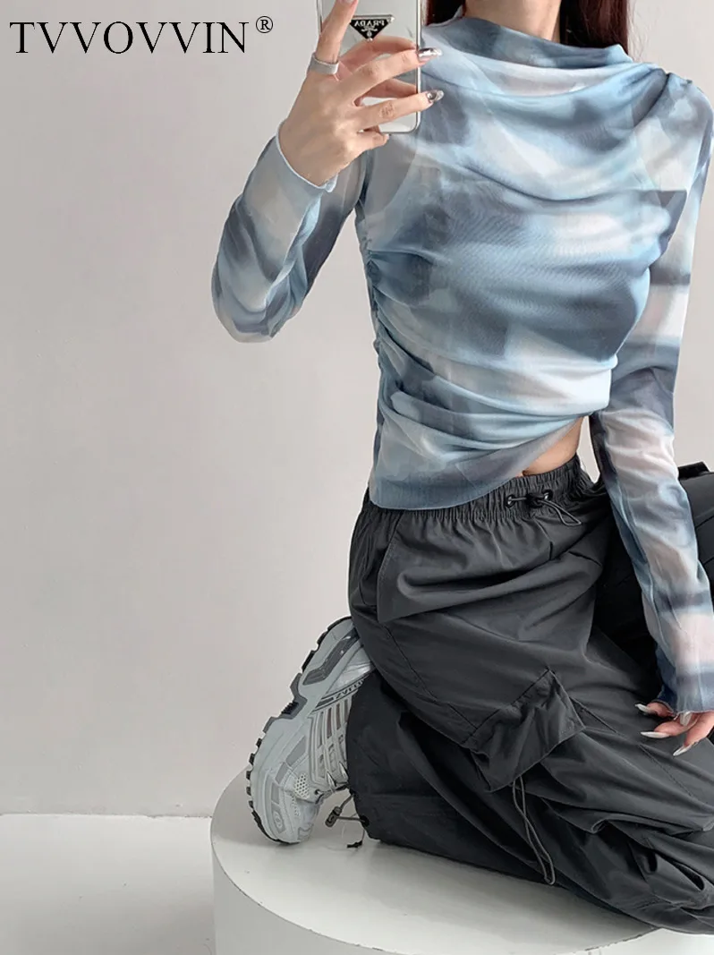 

Новинка весны и осени 2023, женская одежда womпорайзера в европейском и американском стиле, плиссированный Тонкий Топ с градиентом, 1SZK