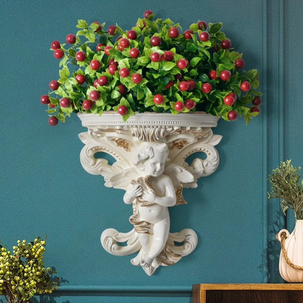 

Nordic Angel Wall Flower Arrangement Wall Flower Pot Vase Hanging Home Fake Flower Decoration Soft Decoration Home Decor