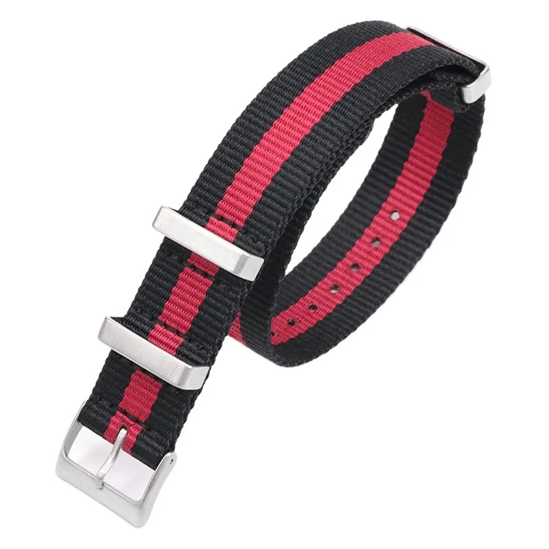 

Ремешок мужской нейлоновый с пряжкой из нержавеющей стали, плетеный армейский браслет Zulu для наручных часов в стиле милитари, брезентовый, ...