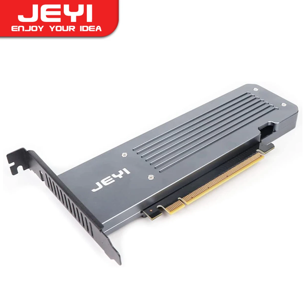 JEYI M.2 X16 PCIe 4.0 X4 Expansion Card with Heatsink, Supports 4 NVMe M.2 2280 up to 256Gbps, Support Bifurcation Raid