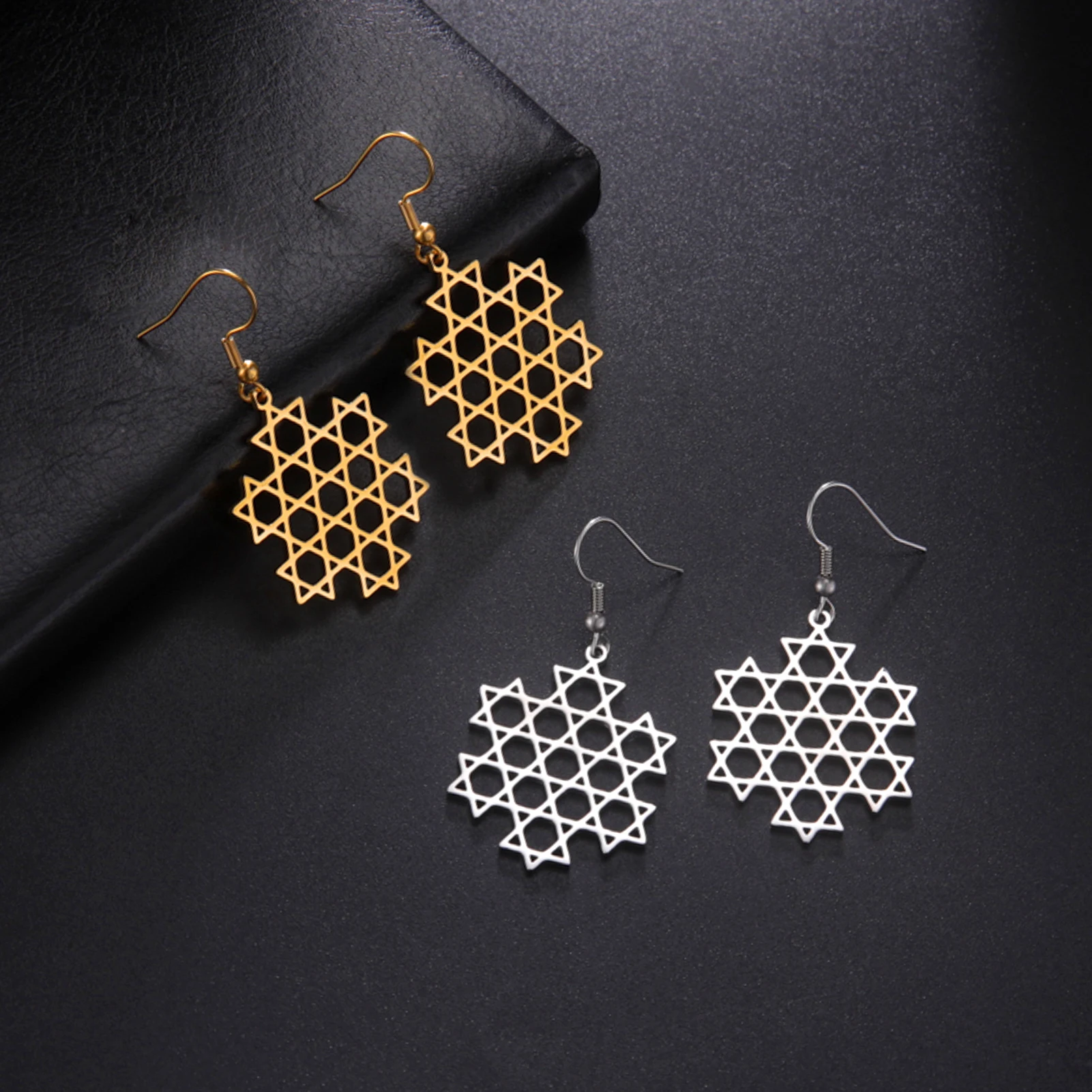 Lucktune серьги в виде звезды Давида из нержавеющей стали шестиконечные для женщин