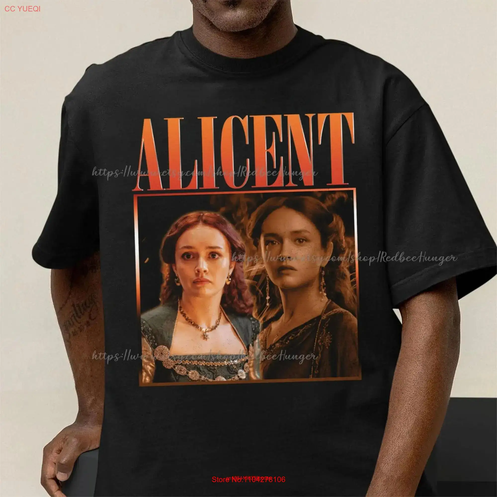 Винтажная футболка Alicent Hightower Bootleg с длинными или короткими рукавами