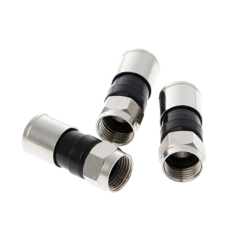 

10 Pcs RG6 F Type Compression 2.7cm Snap Seal Plug Connector For Sky Satellite Virgin Cable