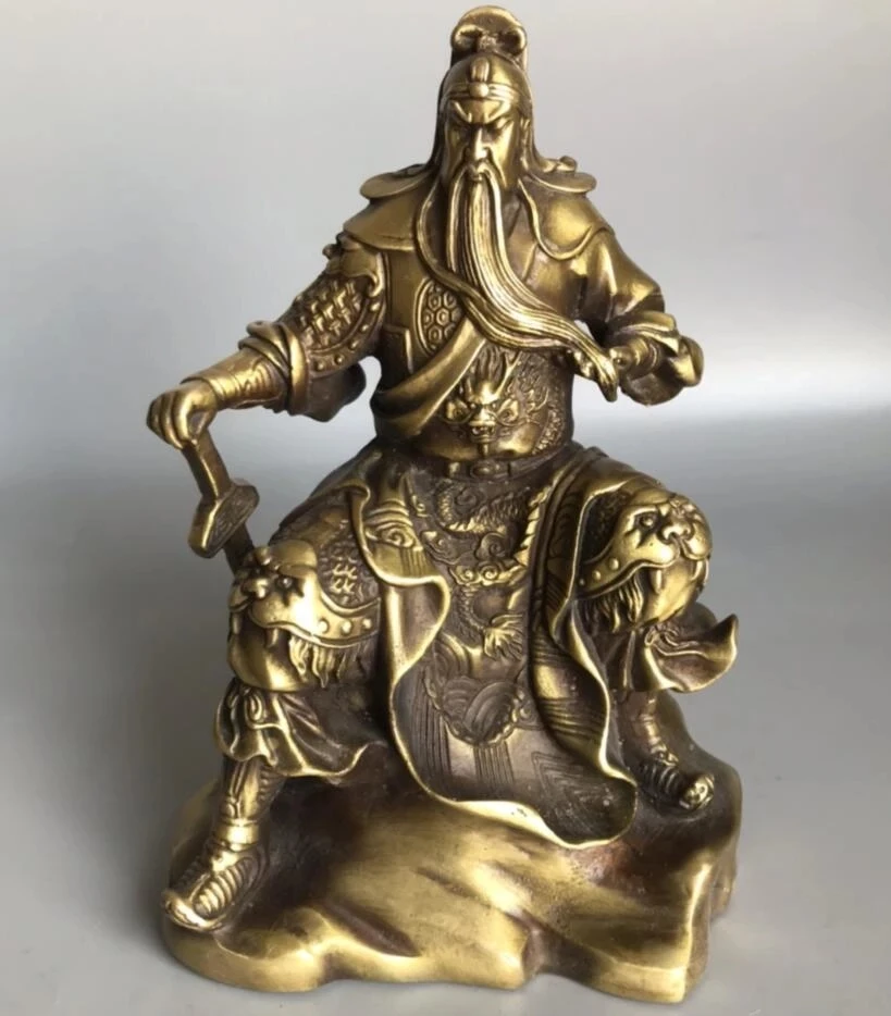 

China brass Martial god Guan gong crafts statue