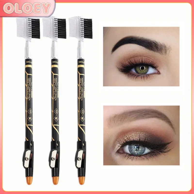 

2 Colors Waterproof Long-lasting Excellence Eyebrow Eyeliner Pencil Eye Makeup Beauty Tools Brown/Black With Sharpener Lid New