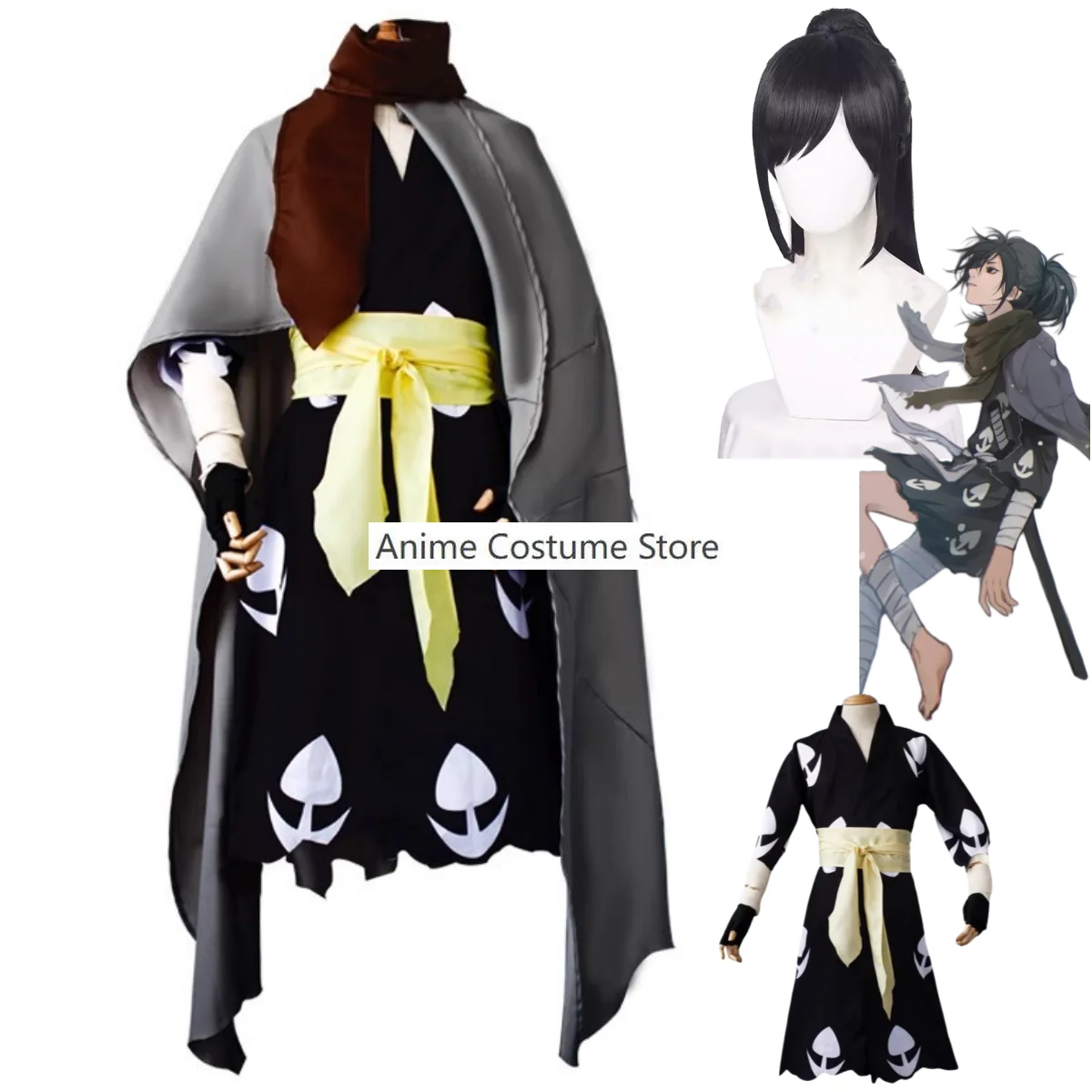 Костюм для косплея аниме Dororo Hyakkimaru искусственный парик зимнее кимоно боевой