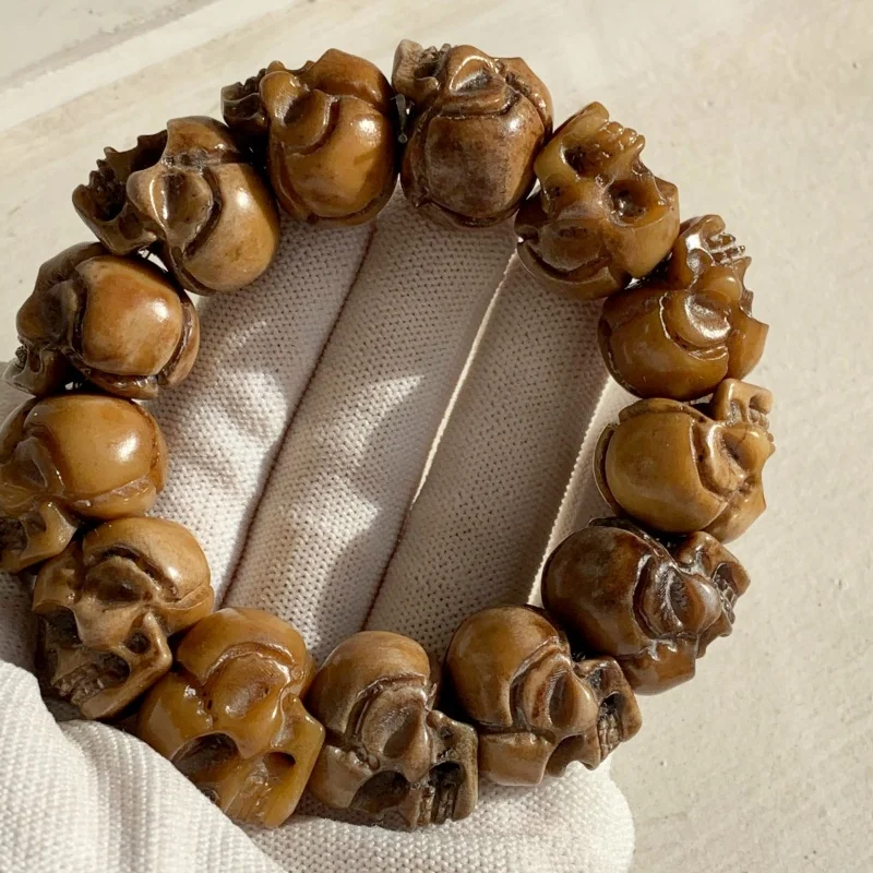 Старый рог оленя ручная работа труп туолин Будда бусины Xizang Linggu Wen браслет с