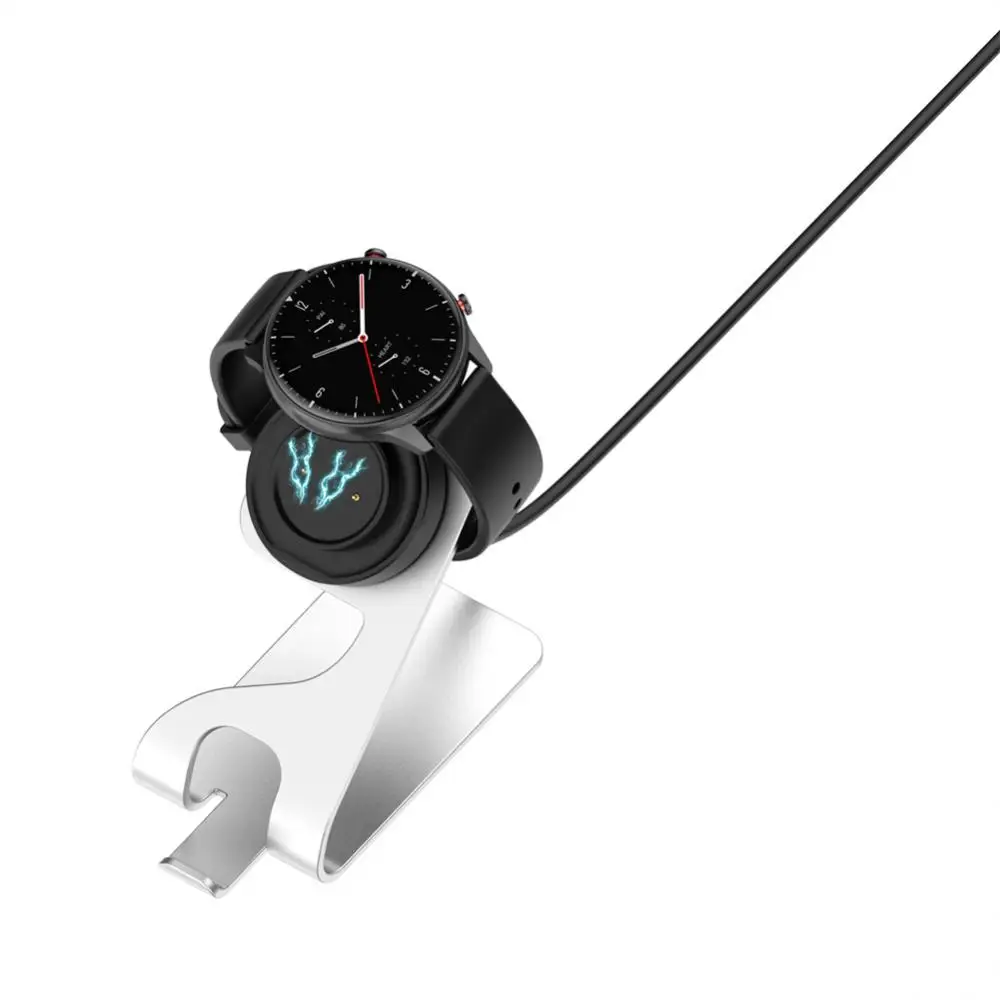 

Watch Charger Fast Charging Long Service Life Smart Accessories Aluminum Alloy Gray Charging Base For Amazfit Bip3 Silver